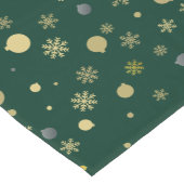 Gold Xmas Ornamente und Schneeflocken Muster auf G Kurzer Tischläufer (Ecke)