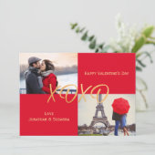 Gold XOXO Frohes Valentinstag Foto Feiertagskarte (Stehend Vorderseite)