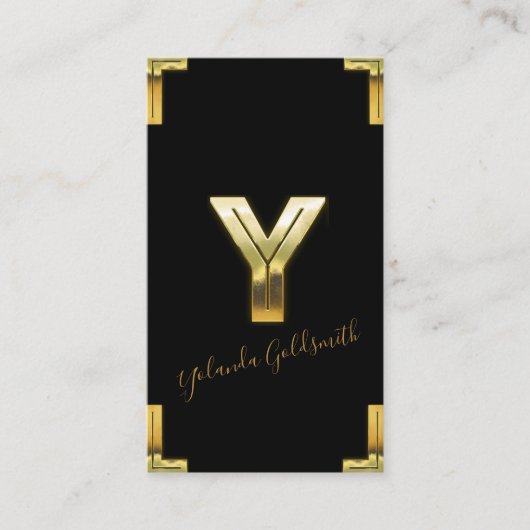 Gold-Y-Visitenkarte für den Erstflug und die Grenz Visitenkarte (Vorderseite)