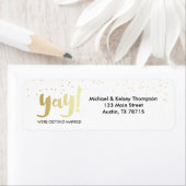 Gold Yay Wir werden verheiratet Rücksendeadresse (Insitu)