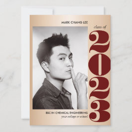 GOLD YEAR | BURGUNDY UNI FOTO ABSCHLUSS KARTE