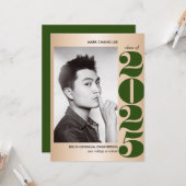 GOLD YEAR | DARK GREEN UNI FOTO ABSCHLUSS KARTE (Vorderseite/Rückseite Beispiel)