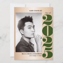 GOLD YEAR | DARK GREEN UNI FOTO ABSCHLUSS KARTE
