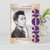 GOLD YEAR | FOTO für LILA UNI ABSCHLUSS Karte (Stehend Vorderseite)