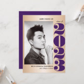 GOLD YEAR | FOTO für LILA UNI ABSCHLUSS Karte (Vorderseite/Rückseite Beispiel)