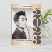 GOLD YEAR | GRAY BOLD UNI FOTO ABSCHLUSS KARTE (Stehend Vorderseite)