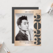 GOLD YEAR | GRAY BOLD UNI FOTO ABSCHLUSS KARTE (Vorderseite/Rückseite Beispiel)