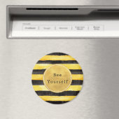 Gold Yellow Black Bee Stripes Magnet (In Situ (Geschirrspüler))