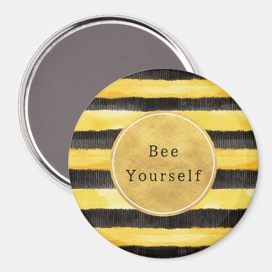 Gold Yellow Black Bee Stripes Magnet (Vorderseite/Rückseite)