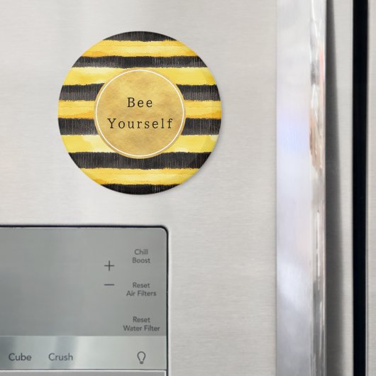Gold Yellow Black Bee Stripes Magnet (In Situ (Kühlschrank))