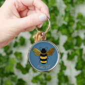 GOLD YELLOW BLACK BUMBLEBEE CALLIGRAPHY TEXT BEE SCHLÜSSELANHÄNGER (Hand)