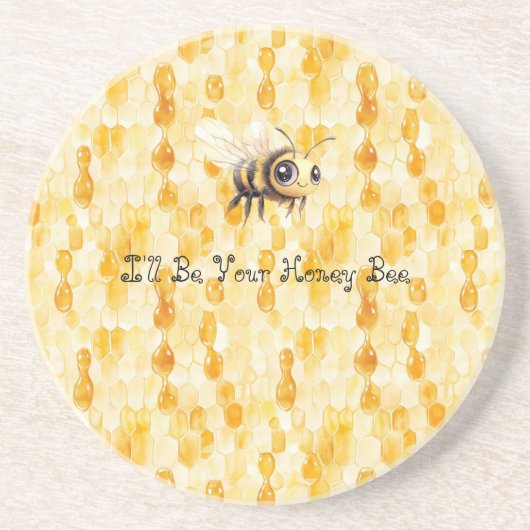 Gold Yellow Honey Bee Getränkeuntersetzer (Vorne)