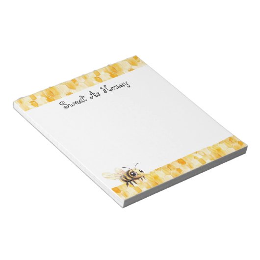 Gold Yellow Honey Bee  Notizblock (angewinkelt)