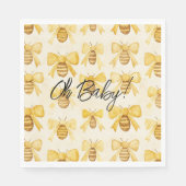 Gold Yellow Honey Bees Bows Baby Shower Serviette (Vorderseite)