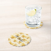 Gold Yellow Honey Bees Bows Baby Shower Untersetzer (Vor Ort)