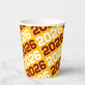 Gold Yellow & Maroon Class Year Abschluss Pappbecher (Vorderseite)