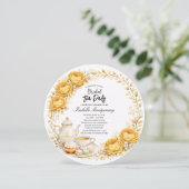 Gold Yellow Palette Tea Party Bridal Shower Einladung (Stehend Vorderseite)