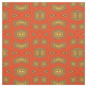 Gold Yellow Red Diamond Print Patches Stoff