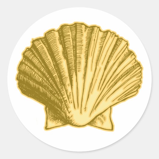Gold Yellow Seashell Stickers (Vorderseite)