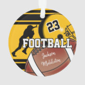 Gold Yellow und Black Personalize Football Ornament (Rückseite)