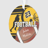 Gold Yellow und Black Personalize Football Ornament (Vorderseite)