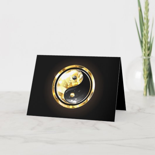 Gold Yin Yang auf schwarz (Vorderseite)
