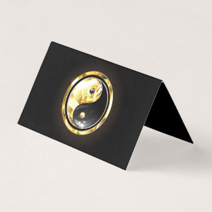 Gold Yin Yang auf schwarz