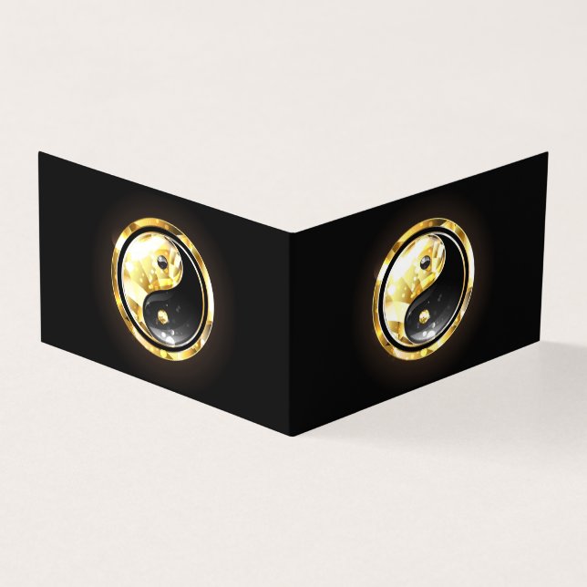 Gold Yin Yang auf schwarz (Vorderseite)