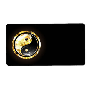 Gold Yin Yang auf schwarz
