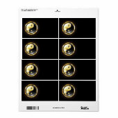 Gold Yin Yang auf schwarz (Vorne)