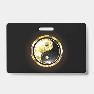 Gold Yin Yang auf schwarz Ausweis