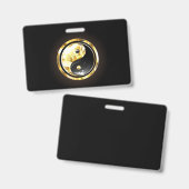 Gold Yin Yang auf schwarz Ausweis (Vorder- & Rückseite)