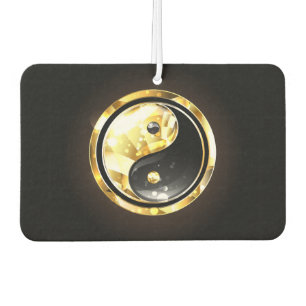 Gold Yin Yang auf schwarz Autolufterfrischer