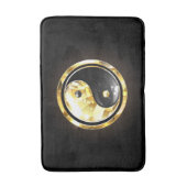 Gold Yin Yang auf schwarz Badematte (Vorderseite Vertikal)