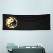 Gold Yin Yang auf schwarz Banner (Messeveranstaltung)