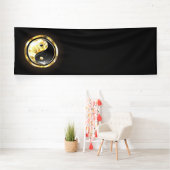 Gold Yin Yang auf schwarz Banner (Insitu)