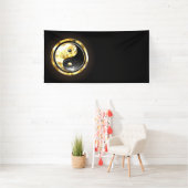 Gold Yin Yang auf schwarz Banner (Insitu)
