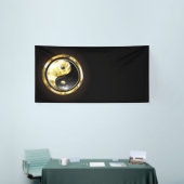 Gold Yin Yang auf schwarz Banner (Messeveranstaltung)