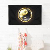Gold Yin Yang auf schwarz Banner (Insitu)