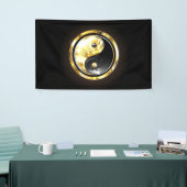 Gold Yin Yang auf schwarz Banner (Messeveranstaltung)