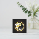 Gold Yin Yang auf schwarz Begleitkarte (Stehend Vorderseite)