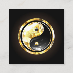 Gold Yin Yang auf schwarz Begleitkarte