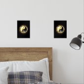 Gold Yin Yang auf schwarz Bilderwand Sets (Schlafzimmer)