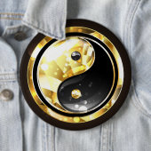 Gold Yin Yang auf schwarz Button (Beispiel)