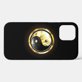Gold Yin Yang auf schwarz Case-Mate iPhone Hülle (Rückseite (Horizontal))