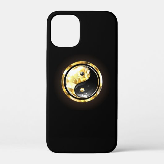 Gold Yin Yang auf schwarz Case-Mate iPhone Hülle (Rückseite)