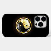 Gold Yin Yang auf schwarz Case-Mate iPhone Hülle (Rückseite (Horizontal))