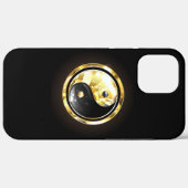 Gold Yin Yang auf schwarz Case-Mate iPhone Hülle (Rückseite (Horizontal))