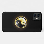 Gold Yin Yang auf schwarz Case-Mate iPhone Hülle (Rückseite (Horizontal))