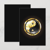 Gold Yin Yang auf schwarz Dankeskarte (Vorne/Hinten)